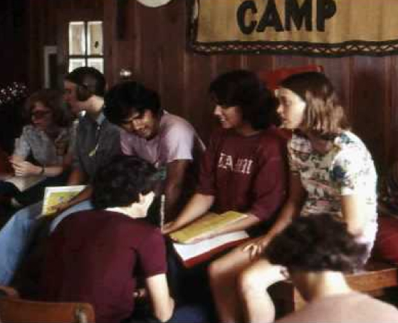 Students gathered talking